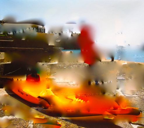 Fragments - 2013<br /><br /><h6>Cornwall: Harbour</h6>  Artistâ€™s own photography, digitally manipulated and printed on canvas <br /> 805mm x 905mm H <br /><br /><br /><br /><br /><br /><br /><h7>Sold</h7>